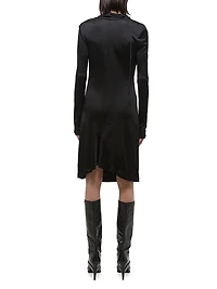 Long-Sleeve Cowlneck Minidress