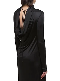 Long-Sleeve Cowlneck Minidress