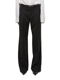 Wool Pleated Wide-Leg Trousers