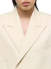 Oversized Linen-Blend Blazer Vest