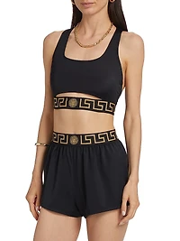 Logo-Band Cut-Out Bikini Top