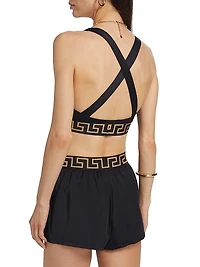 Logo-Band Cut-Out Bikini Top