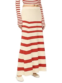 Swirling Striped Maxi Skirt