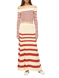 Swirling Striped Maxi Skirt