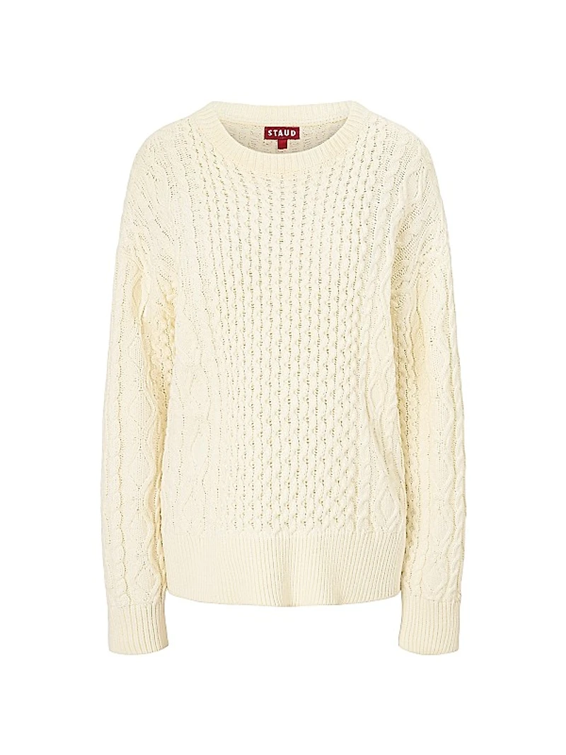 Tracy Cable-Knit Crewneck Sweater