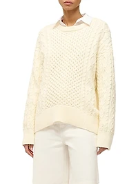 Tracy Cable-Knit Crewneck Sweater