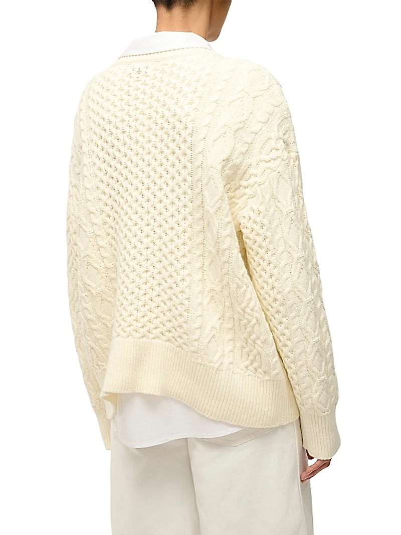 Tracy Cable-Knit Crewneck Sweater