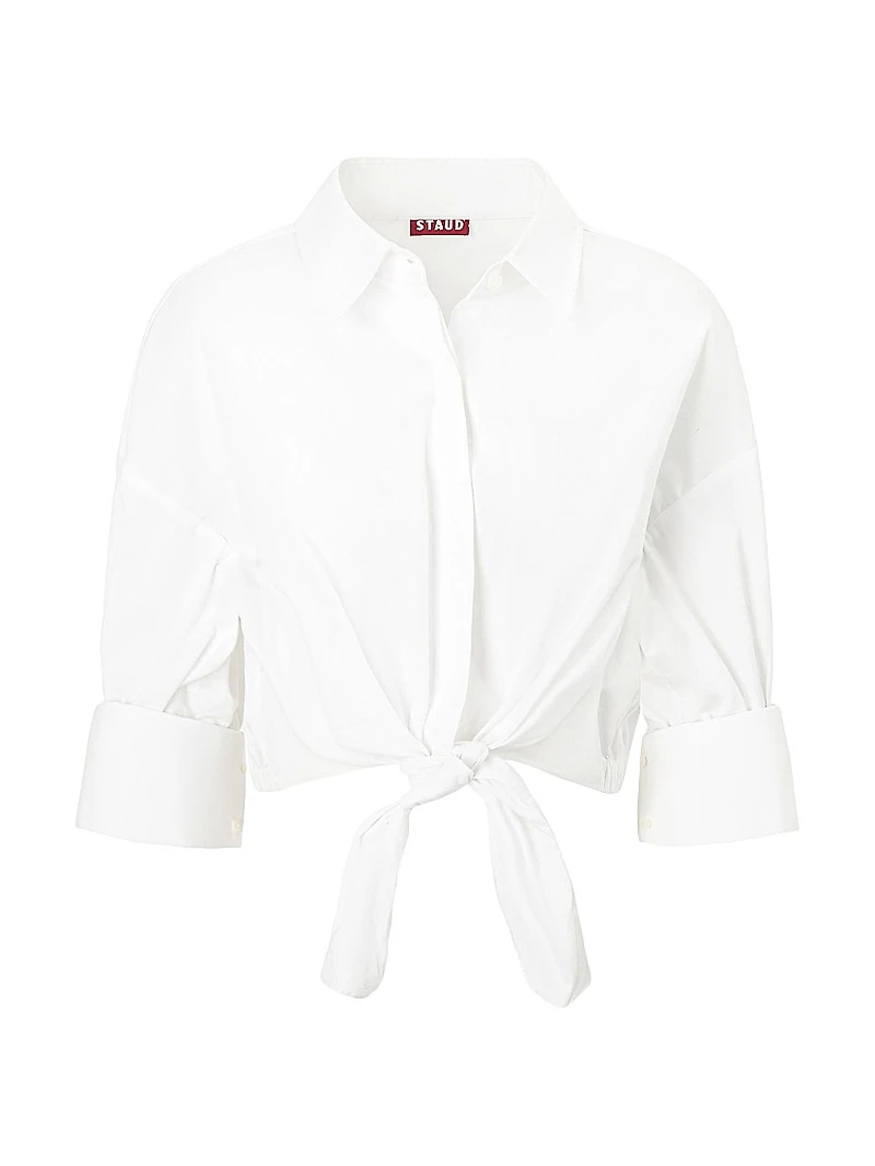 Lisa Poplin Tie Crop Shirt