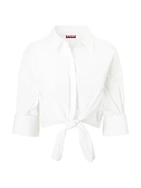 Lisa Poplin Tie Crop Shirt