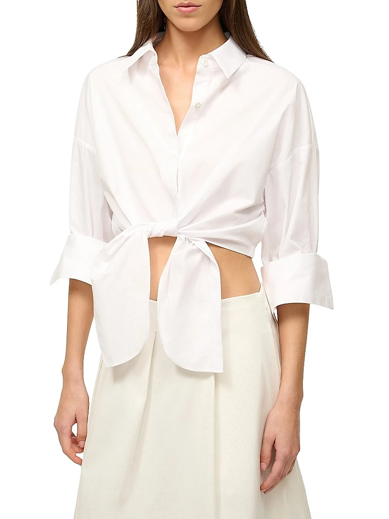 Lisa Poplin Tie Crop Shirt
