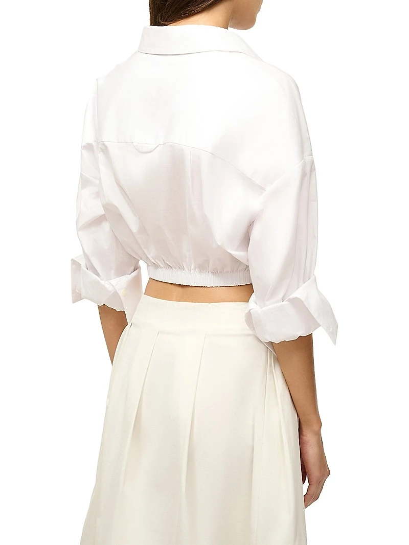 Lisa Poplin Tie Crop Shirt