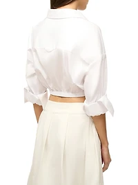 Lisa Poplin Tie Crop Shirt