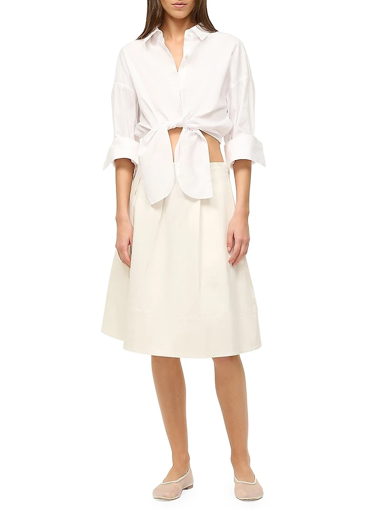 Lisa Poplin Tie Crop Shirt