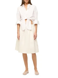 Lisa Poplin Tie Crop Shirt