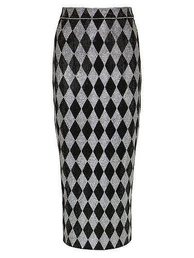 Crystal-Embellished Midi-Skirt