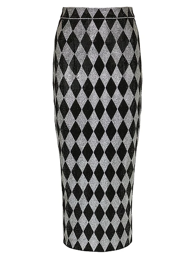 Crystal-Embellished Midi-Skirt