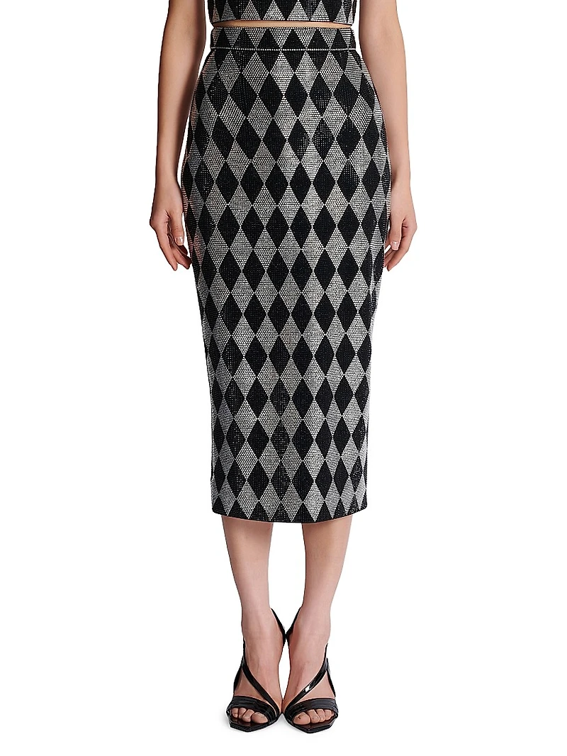 Crystal-Embellished Midi-Skirt