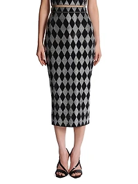 Crystal-Embellished Midi-Skirt