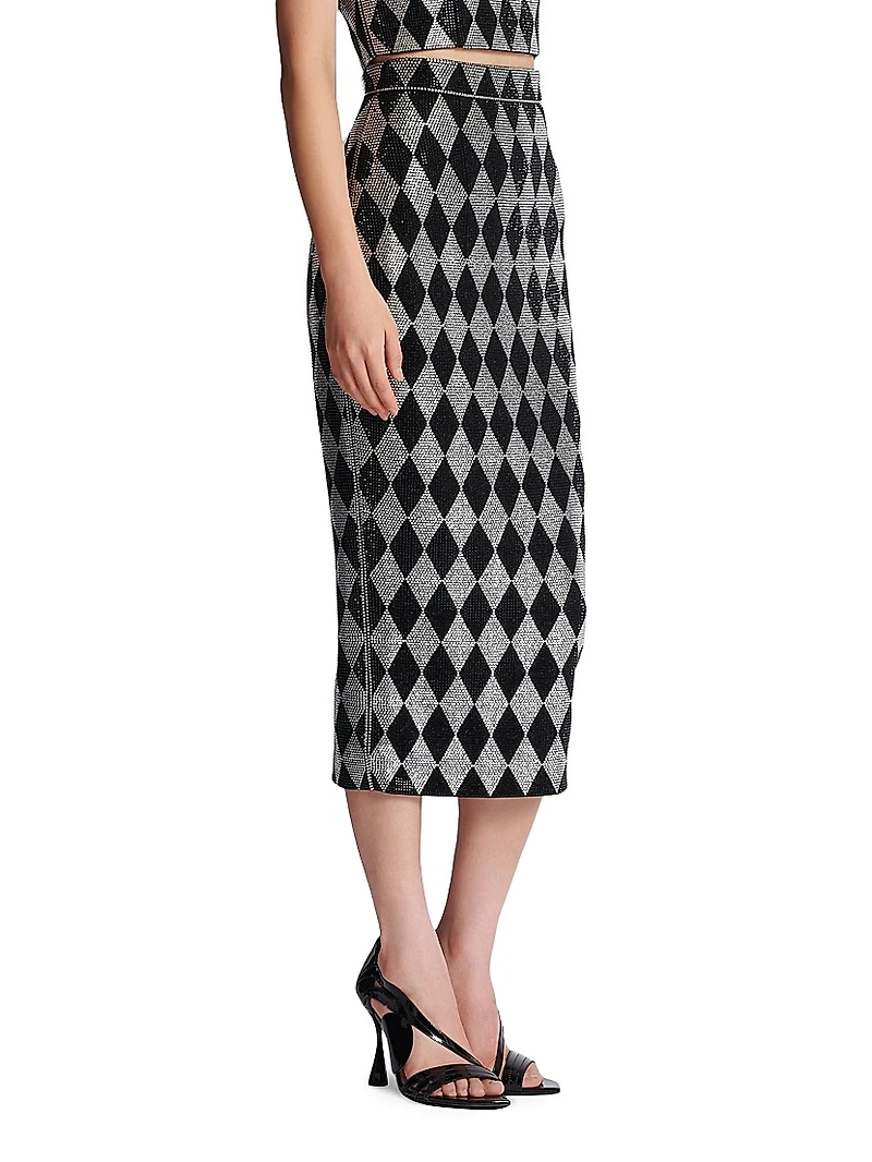 Crystal-Embellished Midi-Skirt