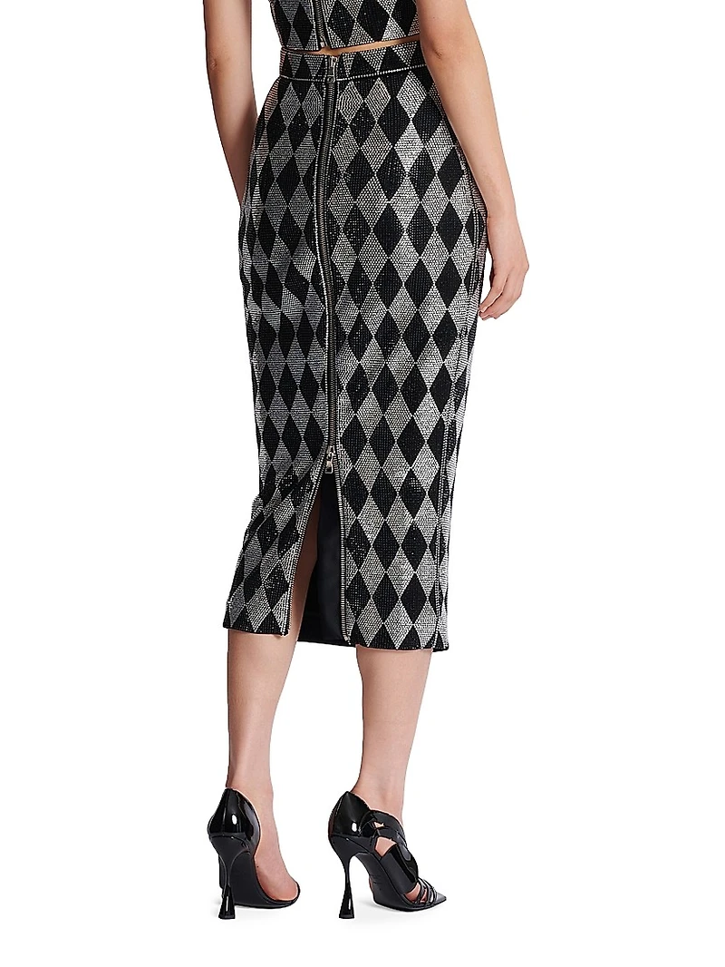 Crystal-Embellished Midi-Skirt