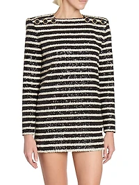 Sequined Striped Minidress