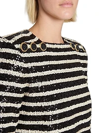 Sequined Striped Minidress