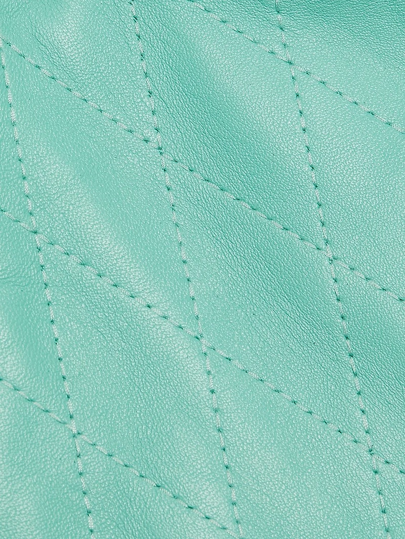 Quilted Leather Halter Bustier Top