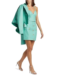 Quilted Leather Halter Bustier Top