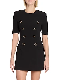 Crepe Eight-Button Minidress