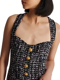 Tweed Buttoned Fringe Minidress