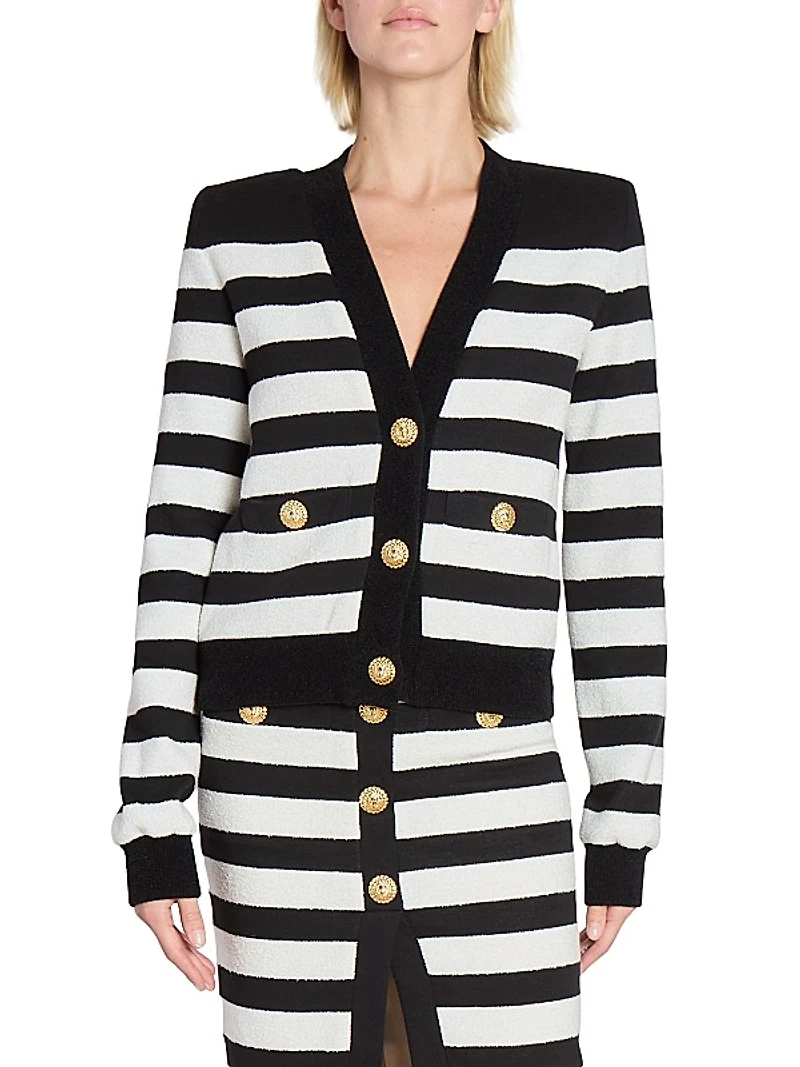Striped Cotton Cardigan
