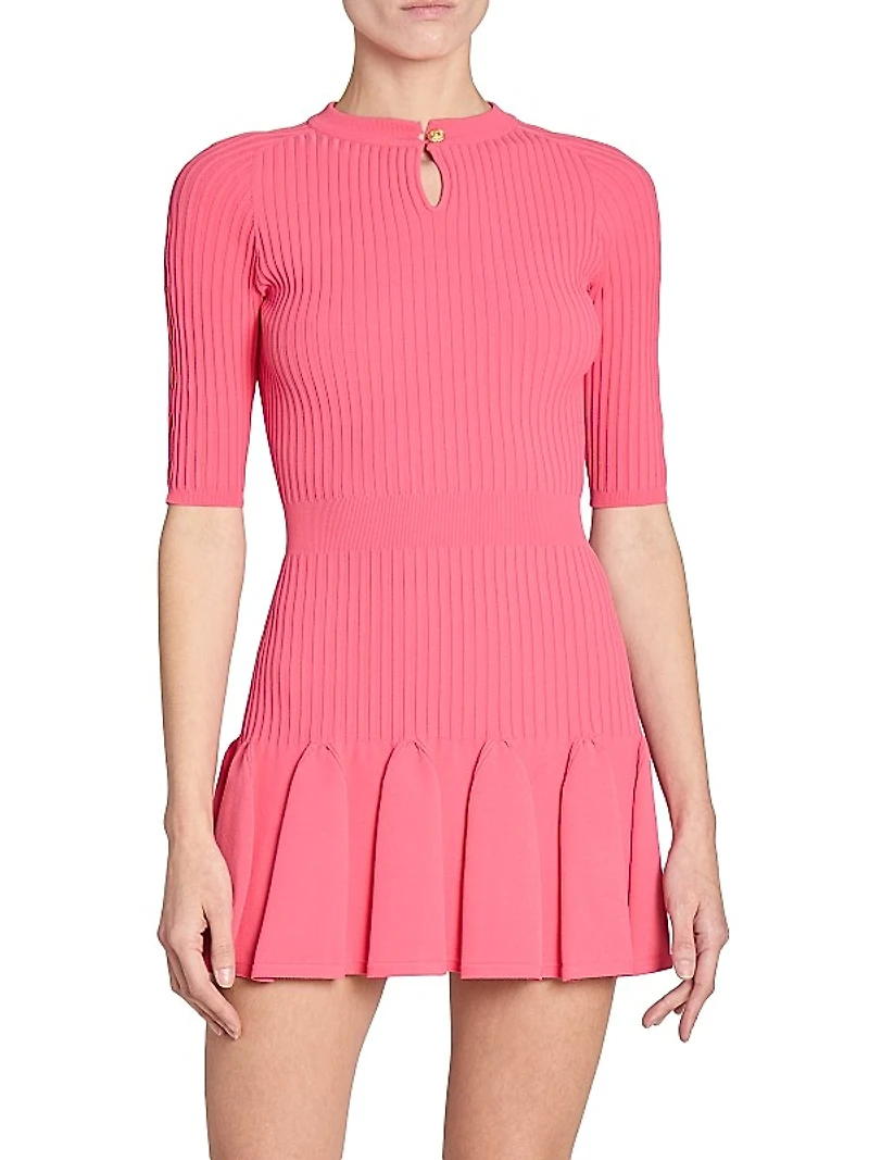 Keyhole Knit Skater Minidress