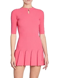 Keyhole Knit Skater Minidress