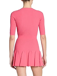 Keyhole Knit Skater Minidress