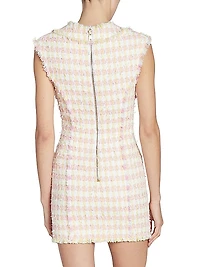Miami Plaid Tweed Minidress