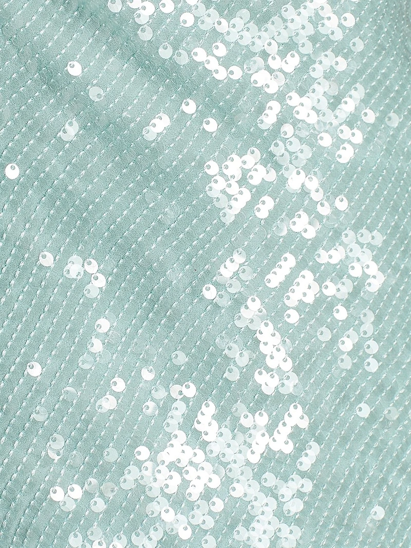 Sequin Viscose Cowlneck Midi-Dress