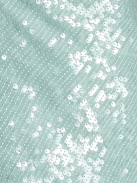 Sequin Viscose Cowlneck Midi-Dress