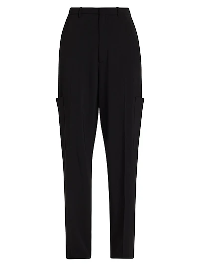 Matte Crepe Cargo Trousers