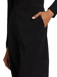 Matte Crepe Cargo Trousers