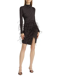 Lightweight Jersey Draped Minidress