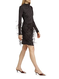 Lightweight Jersey Draped Minidress