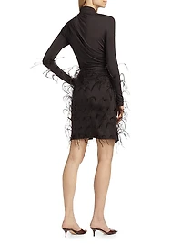 Lightweight Jersey Draped Minidress