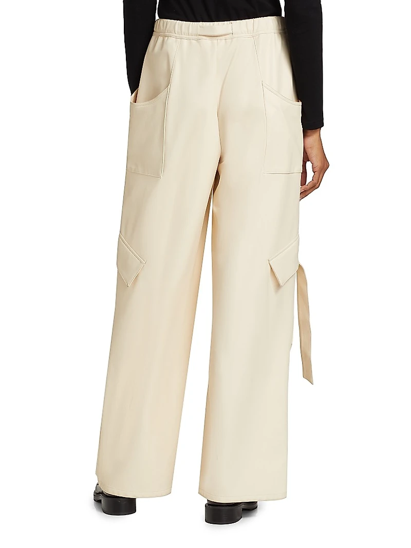 Stretch Faux Leather Utility Pants