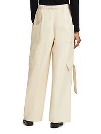 Stretch Faux Leather Utility Pants