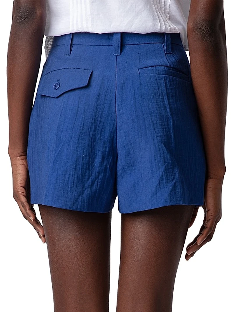 Please Linen-Blend Tailored Shorts