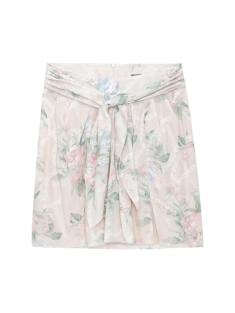 Joji Silk Floral Chain Skirt