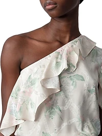 Robbie Floral Chain One-Shoulder Dress