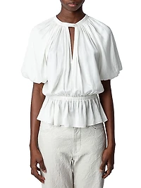 Tomina Draped Satin Blouse