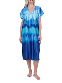 Gold Hour V-Neck Ombre Cover-Up Dress