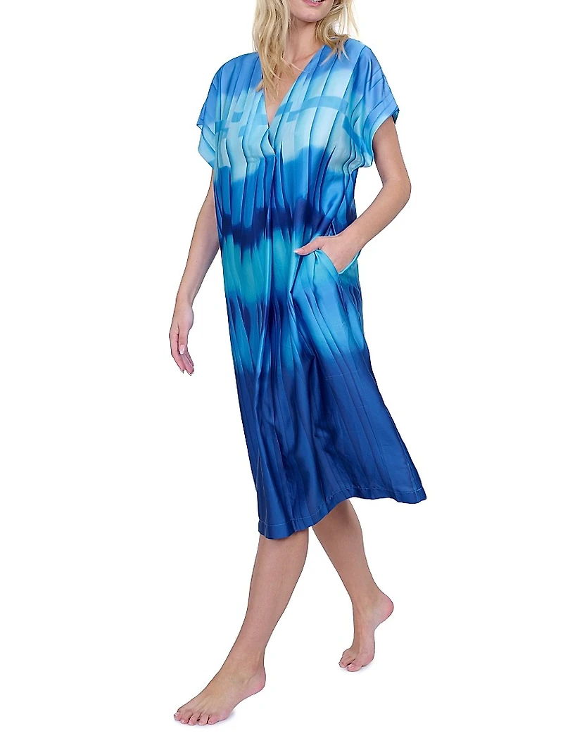 Gold Hour V-Neck Ombre Cover-Up Dress